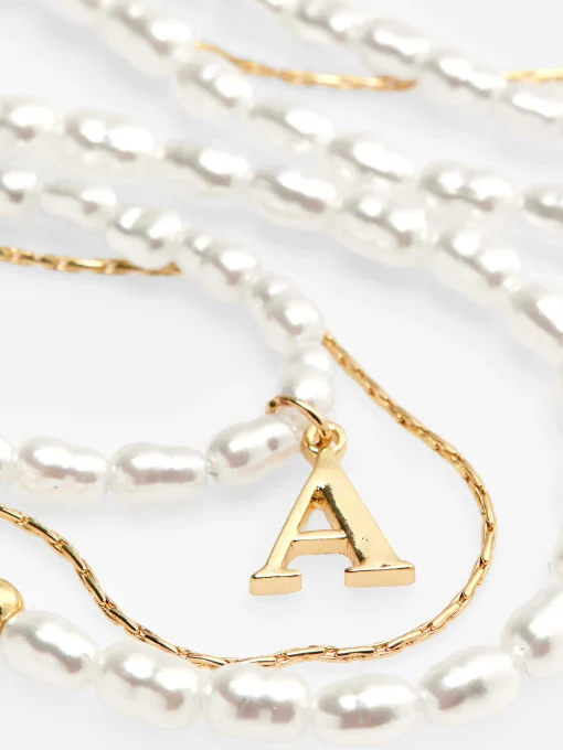 Three Row Initial Necklace