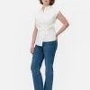 Tie Front Cap Sleeve Shirt