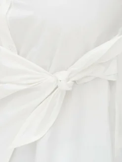 Tie Front Cap Sleeve Shirt