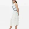 Tiered A-Line Midi Skirt