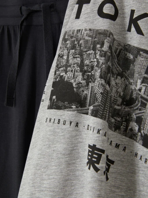 Tokyo T-Shirt And Shorts Pajamas