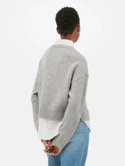Two-in-One Collared Pullover