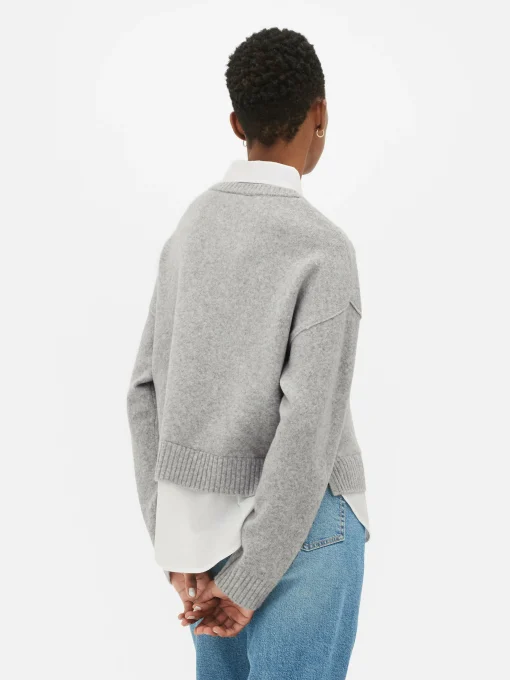 Two-in-One Collared Pullover