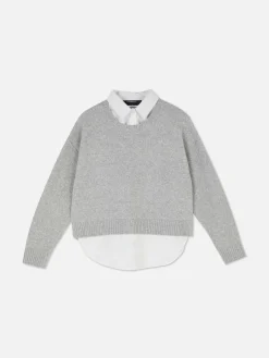 Two-in-One Collared Pullover