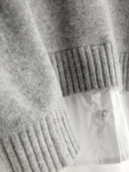 Two-in-One Collared Pullover
