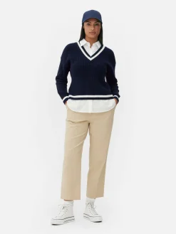 Two-in-One Preppy Pullover And Shirt