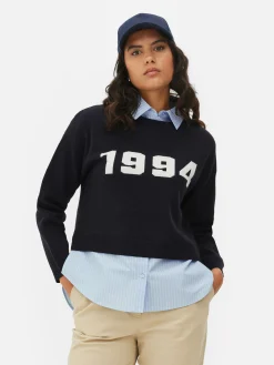 Two-in-One Slogan Sweater And Shirt