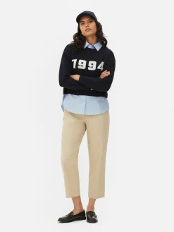 Two-in-One Slogan Sweater And Shirt