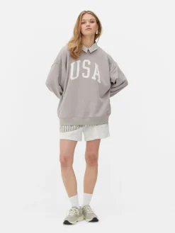 USA Print Oversized Sweatshirt