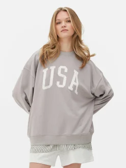 USA Print Oversized Sweatshirt
