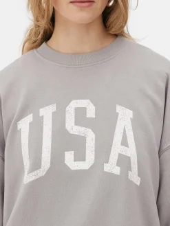 USA Print Oversized Sweatshirt