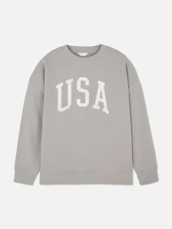 USA Print Oversized Sweatshirt
