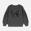 Velvet Bow Puff Sleeve Pullover