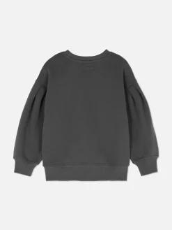 Velvet Bow Puff Sleeve Pullover