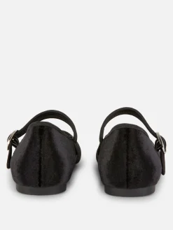 Velvet Mary Jane Flats