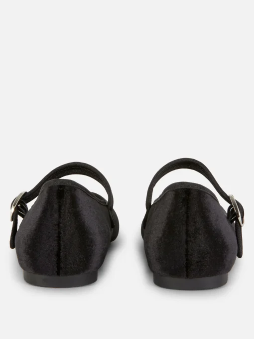 Velvet Mary Jane Flats