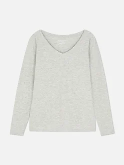 V-Neck Long Sleeve Top