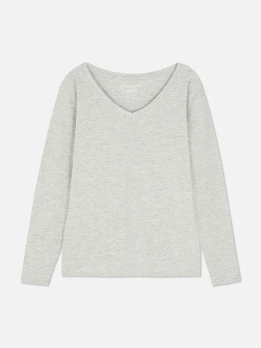 V-Neck Long Sleeve Top
