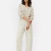 V-Neck Pointelle Knit Sweater