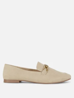 Wide Fit Chain Detail Loafers