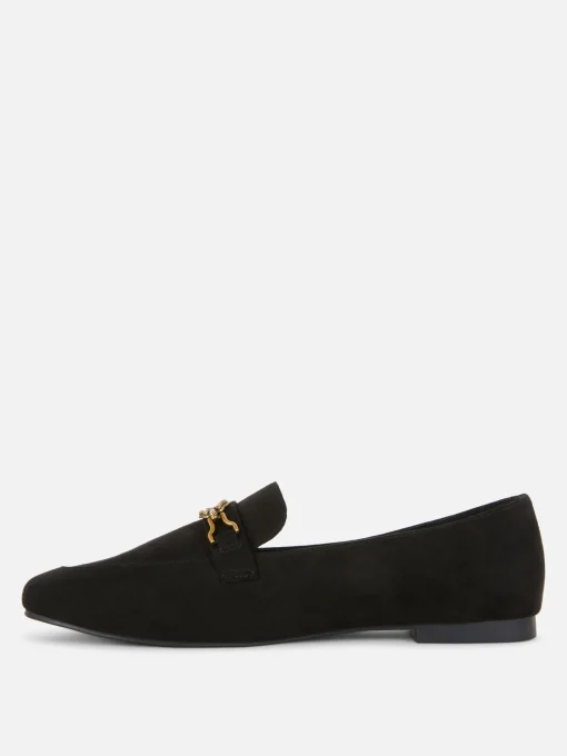 Wide Fit Chain Detail Loafers