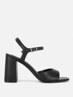 Wide Fit Curved Strap Block Heels