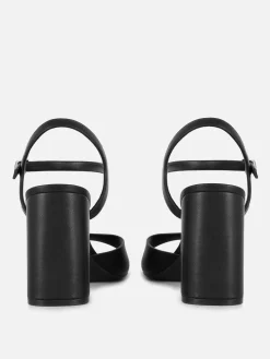 Wide Fit Curved Strap Block Heels