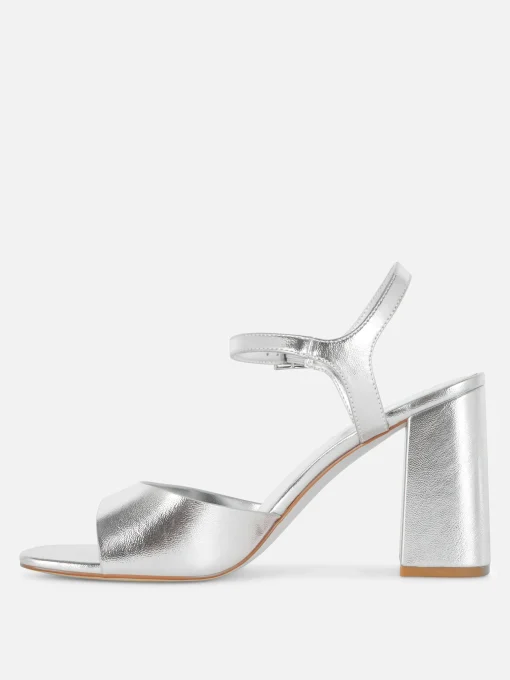 Wide Fit Curved Strap Block Heels