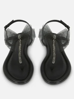 Wide Fit Mesh Bow Sandals