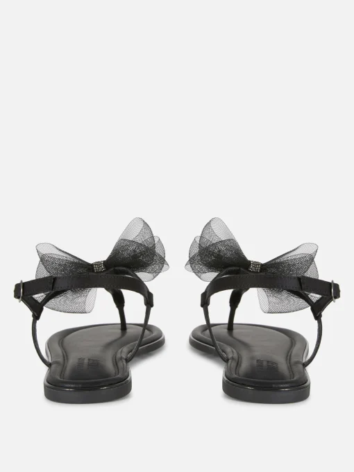 Wide Fit Mesh Bow Sandals