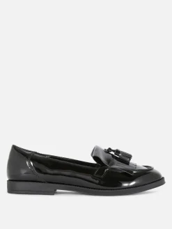 Wide Fit Patent Tassel Loafers