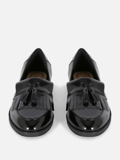 Wide Fit Patent Tassel Loafers