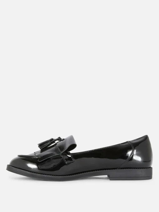 Wide Fit Patent Tassel Loafers