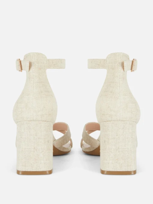 Wide Fit Woven Strap Block Heels