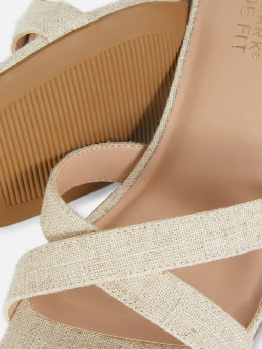 Wide Fit Woven Strap Block Heels