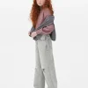 Wide Leg Slit Denim Jeans