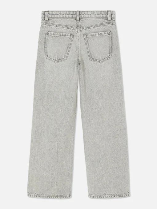 Wide Leg Slit Denim Jeans