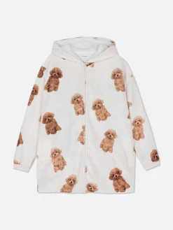 Women’s Patterned Zip-Up Fleece Snuddie