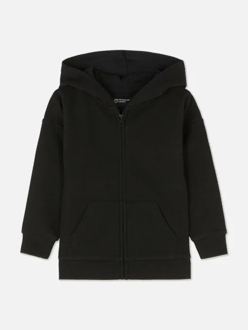 Younger Boy Textured Zip Hoodie