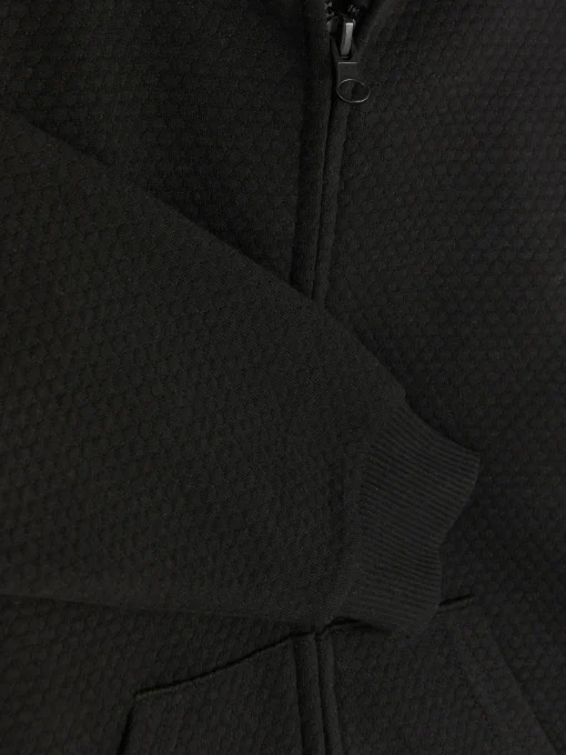 Younger Boy Textured Zip Hoodie