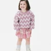 Zig-Zag Pattern Fluffy Knit Sweater