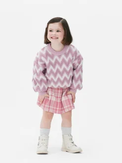 Zig-Zag Pattern Fluffy Knit Sweater