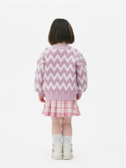 Zig-Zag Pattern Fluffy Knit Sweater