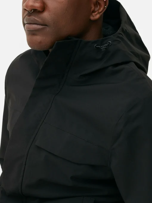 Zip-Up Hooded Raincoat