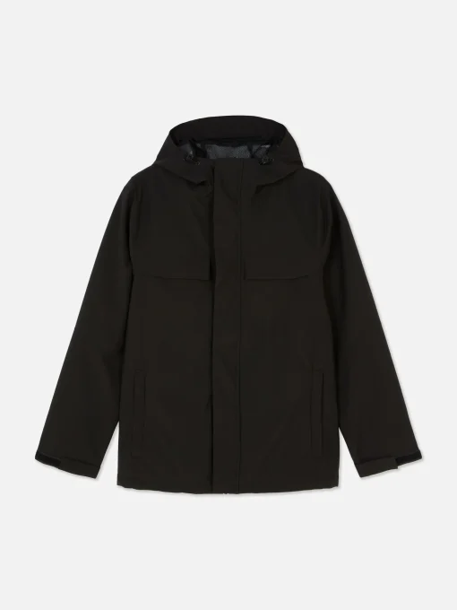 Zip-Up Hooded Raincoat
